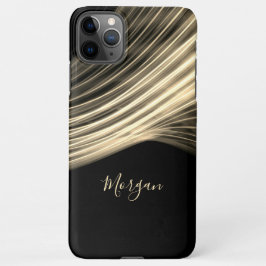 Blassgoldgekurbelte Lichtstrahlen, Name des Golden iPhone 11Pro Max Hülle