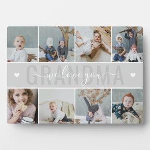 Blassgrau Wir Liebe Sie Oma FotoCollage Fotoplatte