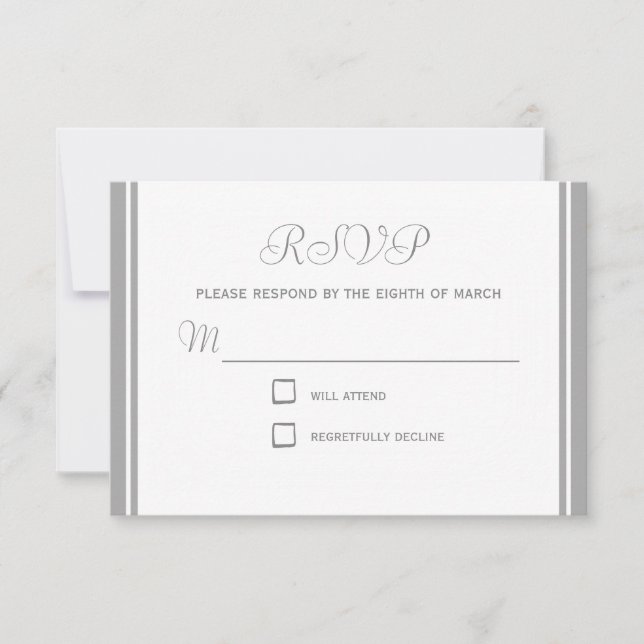 Blassgraue Remission RSVP Karte (Vorderseite)