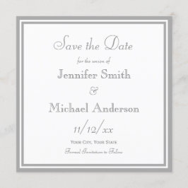 Blassgraue Save the Date Hochzeit
