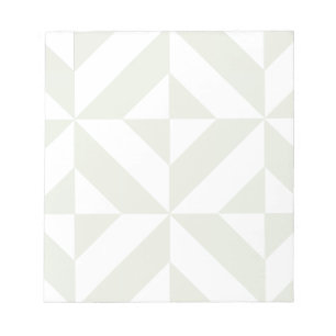 Blassgraues geometrisches Deco-Würfelmuster Notizblock