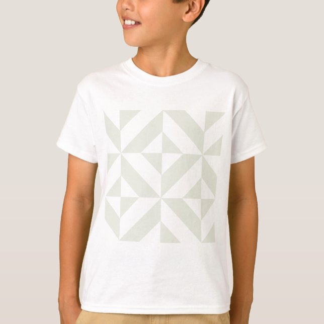 Blassgraues geometrisches Deko Cube Pattern T-Shirt (Vorderseite)