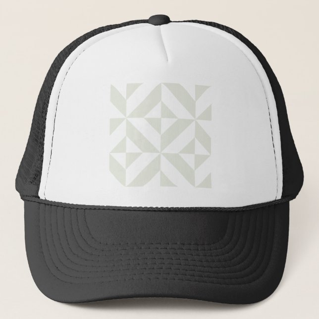 Blassgraues geometrisches Deko Cube Pattern Truckerkappe (Vorderseite)