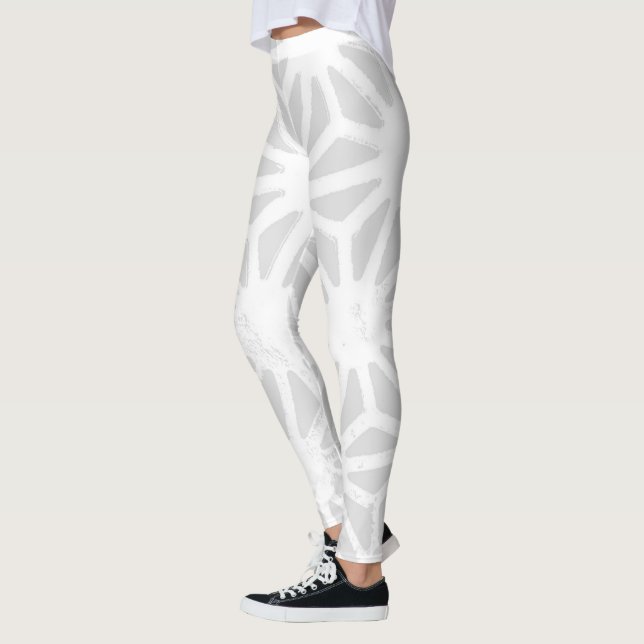 Blassgraues geometrisches Muster Leggings (Links)