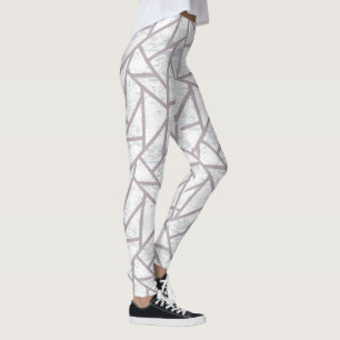 Blassgraues Mosaikmuster Leggings