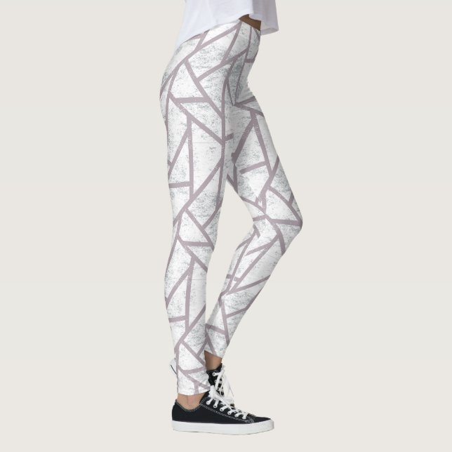 Blassgraues Mosaikmuster Leggings (Rechts)