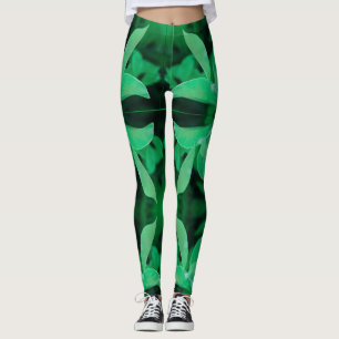 Blassgrüne Blattpflanze Pastellfarben Leggings
