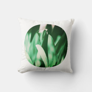 Blassgrüne Clivia-Buschlilien-Blätter-Kissenhülle Kissen