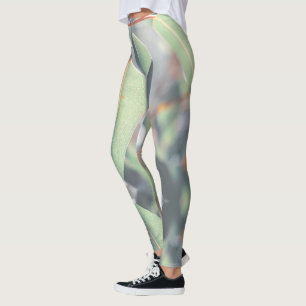 Blassgrüne Eukalyptusbaumblätter Leggings