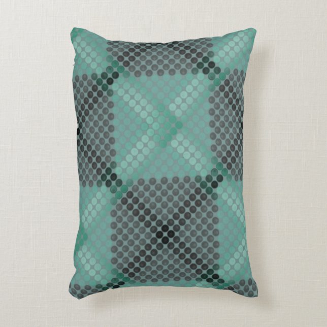 Blassgrüne Kreise oder Kugeln, Gewebe, quadratisch Dekokissen (Vorderseite(Vertikal))