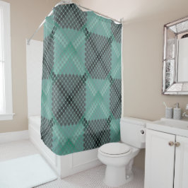 Blassgrüne Kreise oder Kugeln, Gewebe, quadratisch Duschvorhang