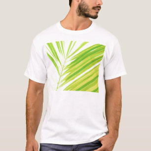 Blassgrüne Pastellpalme-Blätter T-Shirt