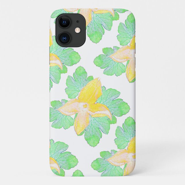 Blassgrüne Squash-Blätter Blume iPhone 11 Fall Case-Mate iPhone Hülle (Rückseite)
