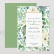 Blassgrüne Sukkulenten & weiße Blume Goldhochzeit