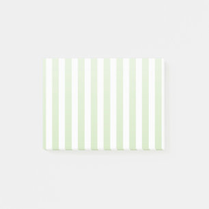 Blassgrüne und weiße Streifen aus Süßigkeiten Post-it Klebezettel