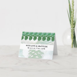 Blassgrüner Winter Pinienwald Dankeskarte