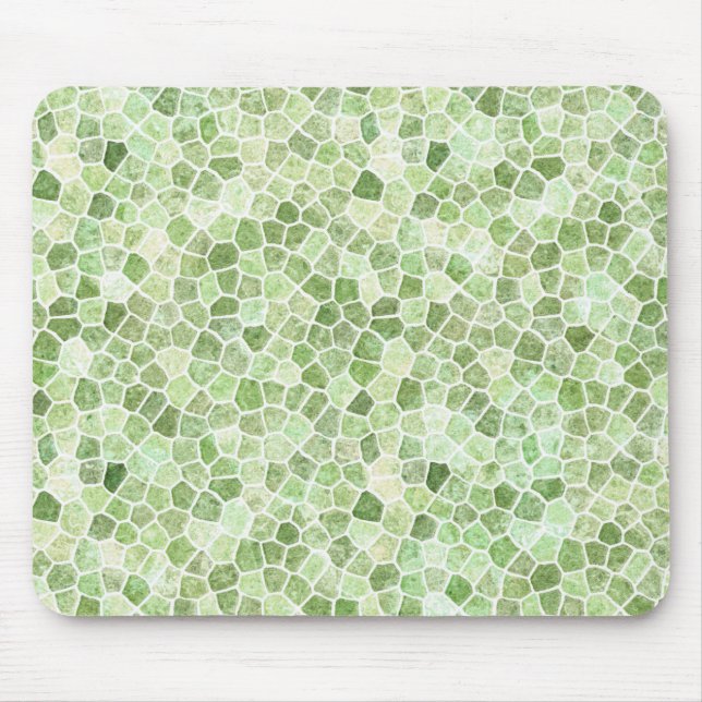 Blassgrünes Gestell-Muster Terrazo-Muster Mousepad (Vorne)