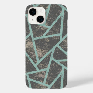 Blassgrünes und graues Mosaikmuster Case-Mate iPhone 14 Hülle