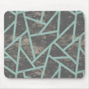 Blassgrünes und graues Mosaikmuster Mousepad