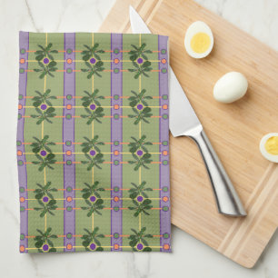 Blasslavender Streifen mit Grüntönen Küchentücher