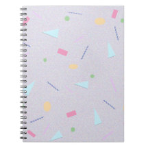 Blasslila 80er-Jahre-Geometrie-Druck-Notizbuch