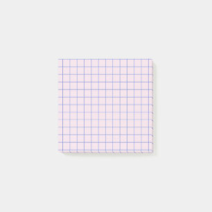 Blasslila kariertes Muster, weiches Rasterdesign  Post-it Klebezettel