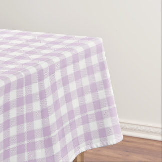 Blasslila moderne karierte Gingham-Rustikal Tischdecke