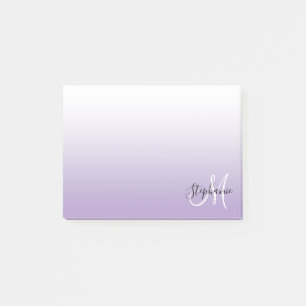 Blasslila Ombre Elegantes Monogramm Post-it Klebezettel