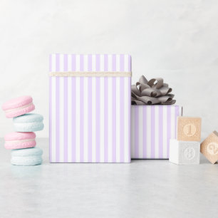 Blasslila und Weiße Streifen Geschenkpapier