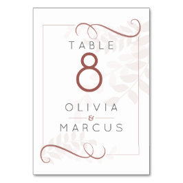 Blassmocha-Foliage und Spice-Brown-Akzente Tischnummer