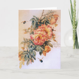 Blassorange-Rose Karte