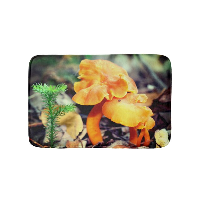 Blassorange Wildpilze Nah Badematte (Vorderseite)