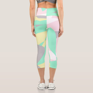 Blasspastellfarben Abstrakt Art Grau Capri Leggings