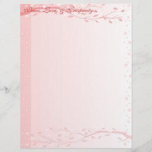 Blassrosa Blätterzweige Letterhead