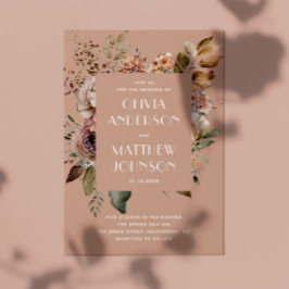 Blassrosa Blütenhochzeit - QR-Code Einladung