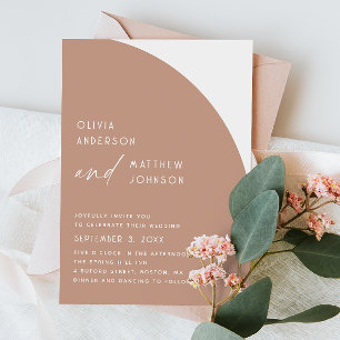 Blassrosa Bogen moderne einfache minimalistische H Einladung