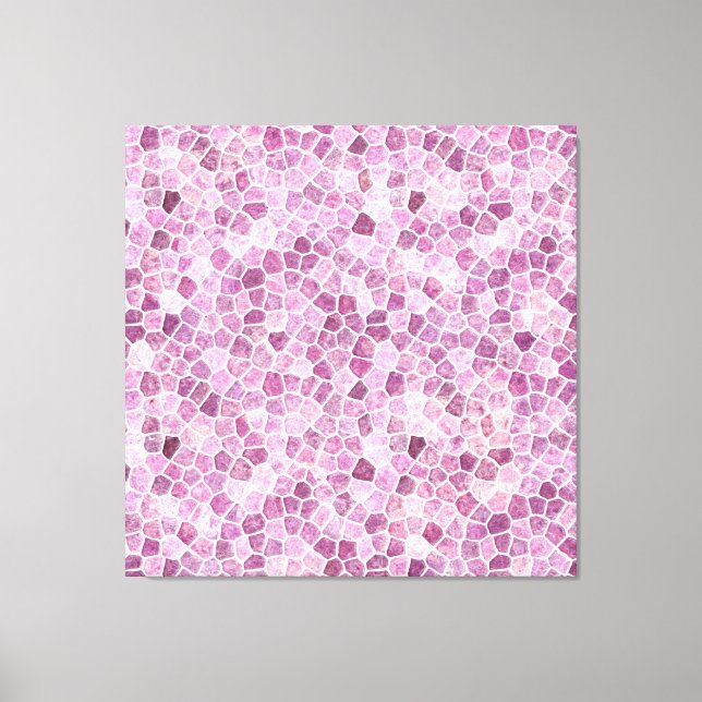 Blassrosa gepflastertes Patchwork-Terrazzo-Muster Leinwanddruck (Vorderseite)