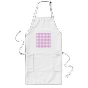 Blassrosa Gingham Lange Schürze