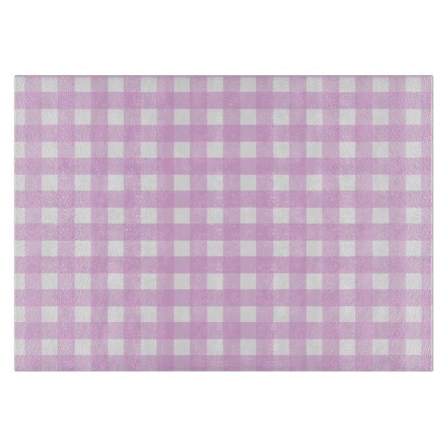 Blassrosa Gingham Schneidebrett (Vorderseite)