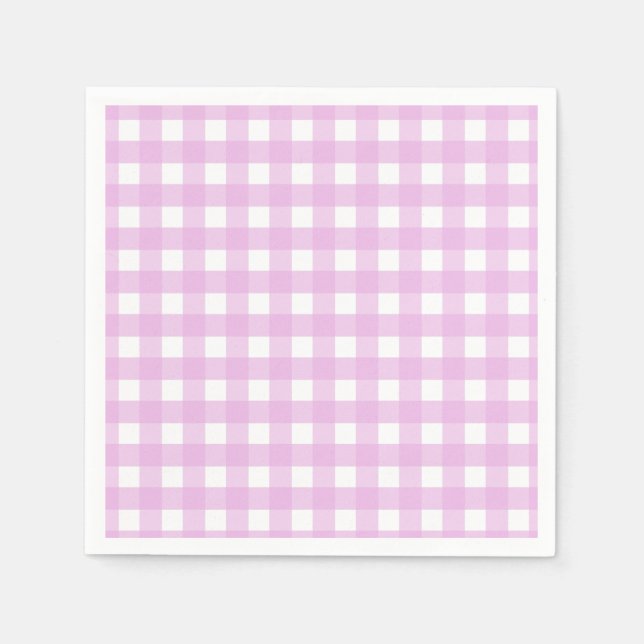 Blassrosa Gingham Serviette (Vorderseite)