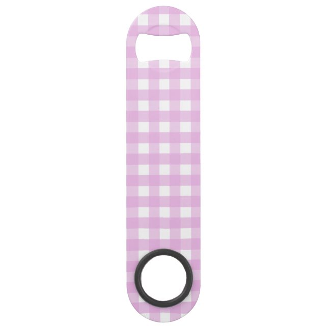 Blassrosa Gingham Speed Flaschenöffner (Vorderseite)