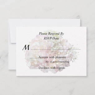 Blassrosa Hydrangea mit Babyatmung RSVP Karte