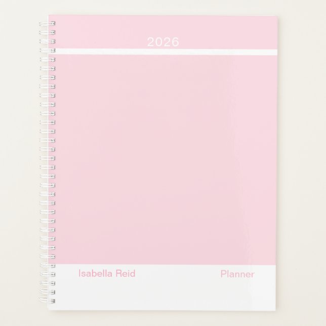 Blassrosa Minimalist Planer (Vorderseite)