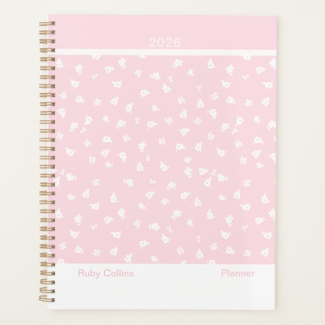 Blassrosa minimalistisches florales groß planer (Vorderseite)