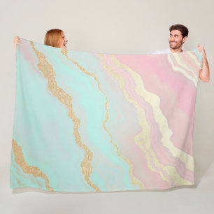 Blassrosa Mint Gold Luxus Populäre Kollektion Fleecedecke