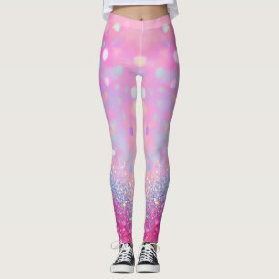 Blassrosa mit glänzender Wirkung Leggings