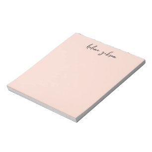 Blassrosa Monogramm Stylisch Modern Weiblich Schön Notizblock