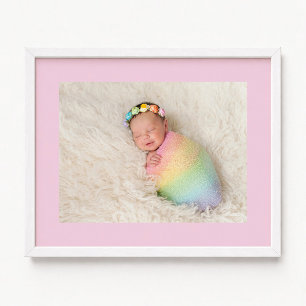 Blassrosa Neues Baby-Mädchen-Foto Poster