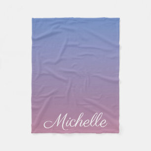 Blassrosa und blaue Gradientenombre Fleecedecke