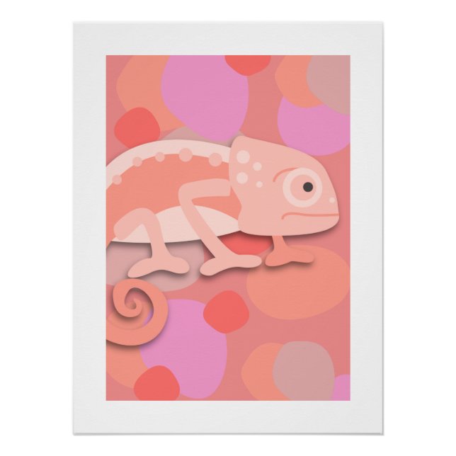 Blassrosa und Pfirsich Chamäleon Poster (Vorderseite)